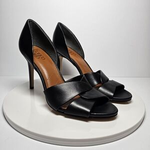 NWOT Franco Sarto Hanita D'Orsay Pump Stilleto High Heels Shoe Leather Black 8.5